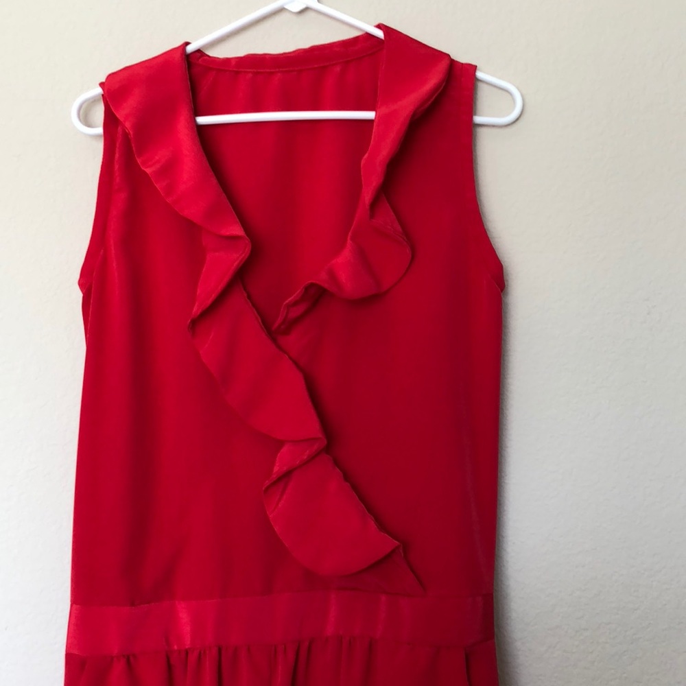 Red pant suit